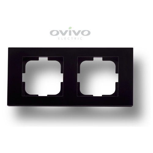 Рамка 2-а GRANO чорний металік Ovivo Electric (400-170000-226) фото №1