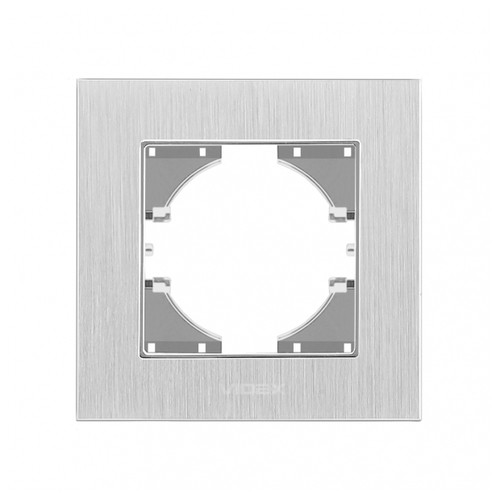Рамка Videx срібляста алюміній одинарна горизонтальна BINERA (VF-BNFRA1H-SL) фото №2