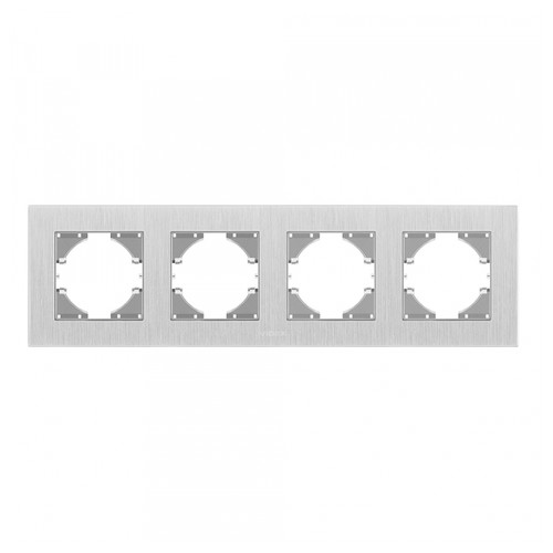 Рамка Videx сріблястий алюміній 4 місця горизонтальна BINERA (VF-BNFRA4H-SL) фото №2