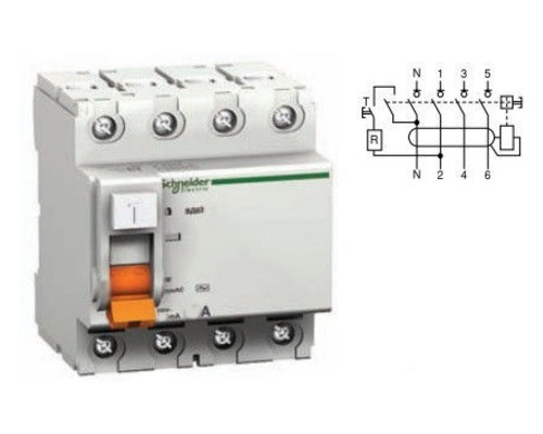 Диференціальний вимикач Schneider Electric ВД63 4П 25A 30МA (11460) фото №4
