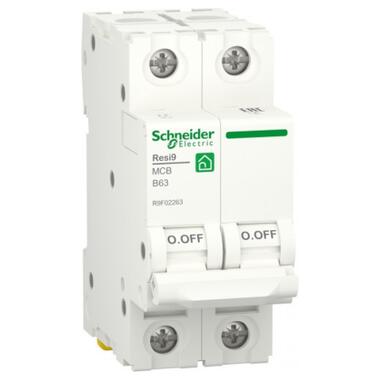 Автоматичний вимикач Schneider RESI9 2пол 6kA 2P 63A В R9F02263 фото №2