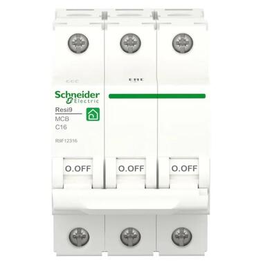 Автоматичний вимикач Schneider RESI9 3пол 6kA 3P 16A C R9F12316 фото №2