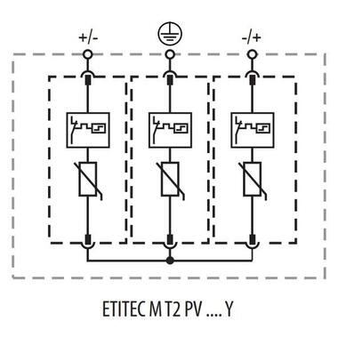 Обмежувач перенапруги ETI ETITEC M T2 PV 1500/20 Y (для PV систем) (2440517) фото №3