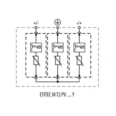 Обмежувач перенапруги ETI ETITEC M T2 PV 600/20 Y (для PV систем) (2440735) фото №3