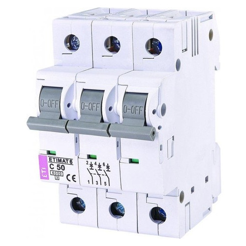 Автоматичний вимикач Etimat 6 3p C 50А (6 kA) фото №1