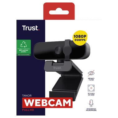 Веб-камера Trust Tanor Full HD Black (25548) фото №8