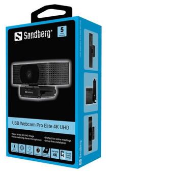 Веб-камера Sandberg Webcam Pro Elite 4K UHD (IMX258) Autofocus USB-A/USB-C (134-28) фото №5