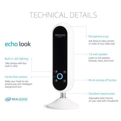 Віртуальний асистент моди Amazon Echo Look із голосовим асистентом Amazon Alexa фото №4