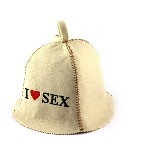 Банна шапка Luxyart I love sex штучний білий фетр (LA-329) фото №1