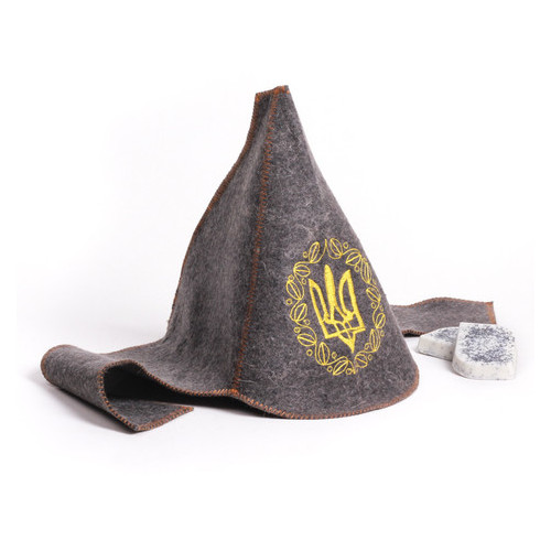Банна шапка Luxyart Будьонівка класик натуральна повсть сірий (LA-059) фото №1