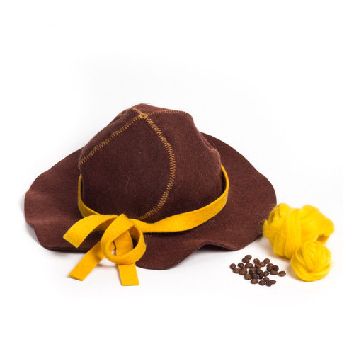 Банна шапка Luxyart Леді натуральна повсть коричнева (LA-083) фото №1