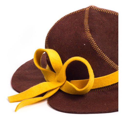 Банна шапка Luxyart Леді натуральна повсть коричнева (LA-083) фото №2