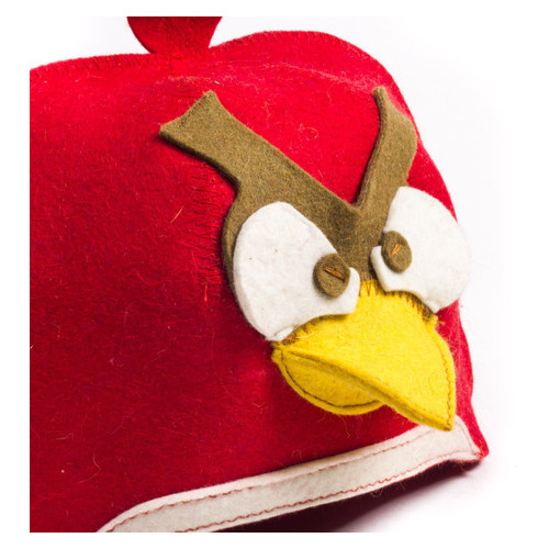 Банна шапка Luxyart Пташка натуральна повсть червона (LA-090) фото №3