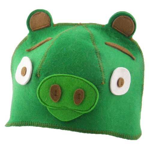 Банна шапка Luxyart Свинка натуральна повсть зелена (LA-096) фото №2