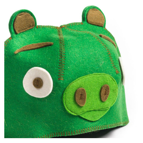 Банна шапка Luxyart Свинка натуральна повсть зелена (LA-096) фото №4