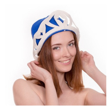 Банна шапка Luxyart Снігова королева штучний фетр синій (LA-432) фото №1