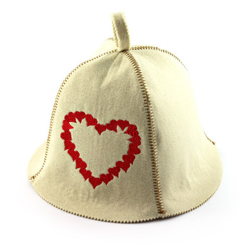 Банна шапка Luxyart Сплетення сердець штучний фетр білий (LA-472) фото №1