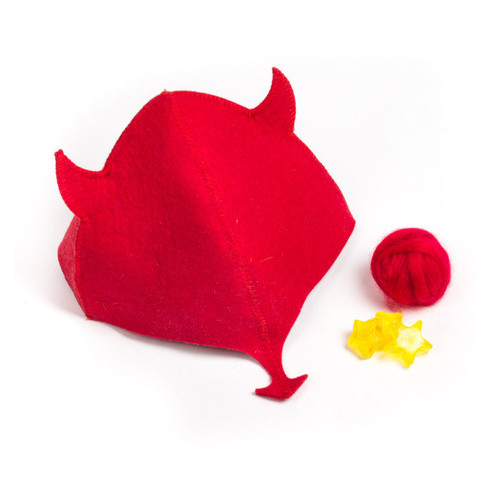 Банна шапка Luxyart Чортеня штучний фетр червоний (LA-481) фото №4