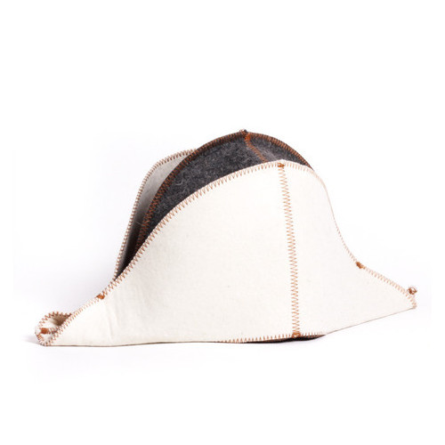 Банна шапка Luxyart Наполеон комбі натуральна повсть біла (LA-069) фото №3