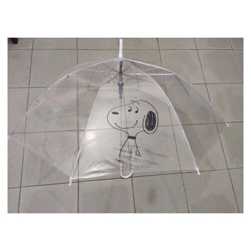 Велика силіконова прозора парасолька тростина з малюнком (ЗН-024) фото №3