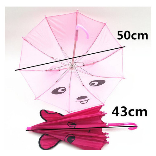 Стильна дитяча парасолька тростина з вушками та мордочкою (ДТ-001) фото №2