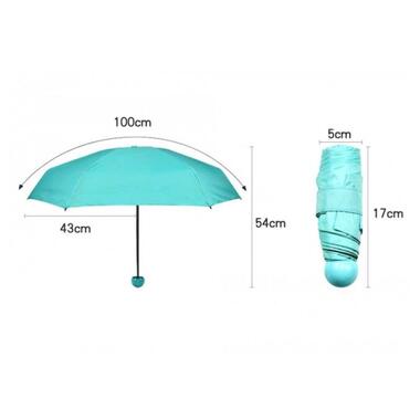 Міні-парасолька UMBRELLA  в чохлі-капсулі блакитна - 93371587815 фото №3
