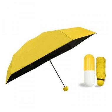 Міні-парасолька UMBRELLA  в чохлі-капсулі жовта - 9337158789 фото №1