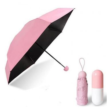 Міні-парасолька UMBRELLA  в чохлі-капсулі рожева - 93371587819 фото №1
