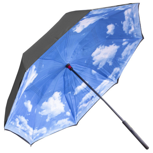 Парасолька Lesko Up-Brella Синє небо новинка смарт парасолька зворотного додавання ручка Hands Free розумна парасолька фото №3