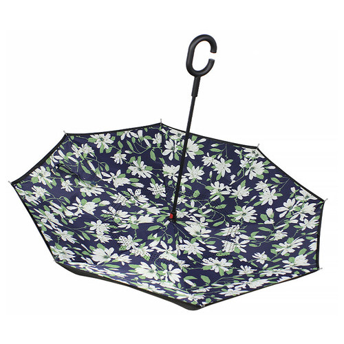 Парасолька навпаки Lesko Up-Brella Лілії механічний анти-парасолька антивітер парасолька зворотного складання фото №2