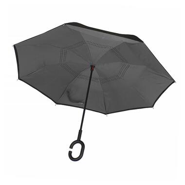 Жіноча парасолька навпаки Lesko Up-Brella Сірий  фото №1