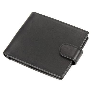 Чорне портмоне на кнопці з монетницею Tiding Bag M39-8069BRA фото №1