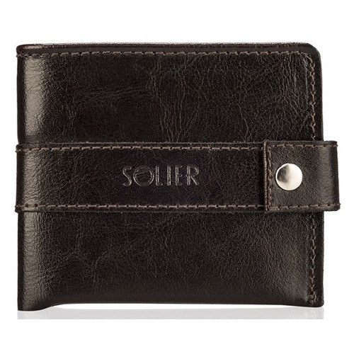 Чоловічий шкіряний гаманець Solier SW05 Brown фото №5