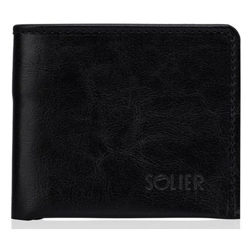 Чоловічий шкіряний гаманець Solier SW05B Black фото №5