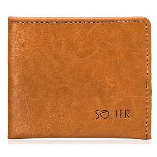 Чоловічий шкіряний гаманець Solier SW05B Camel фото №5