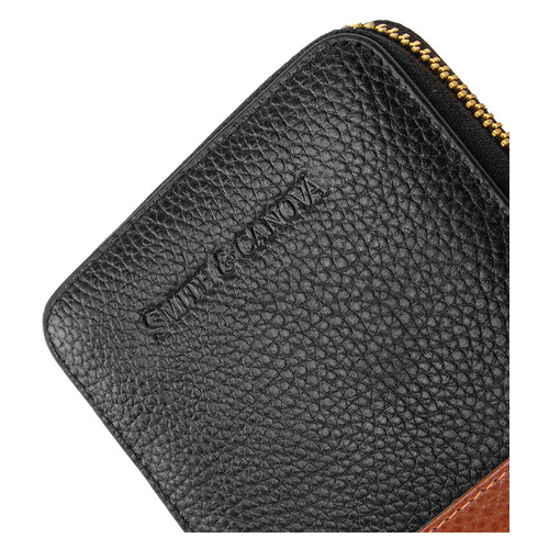 Шкіряний гаманець жіночий Smith & Canova FUL-26803-black-tan фото №5