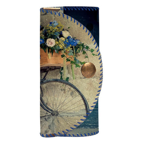 Ключниця для сумки (текстиль) Велосипед та квіти KEY_16A110_SI фото №1