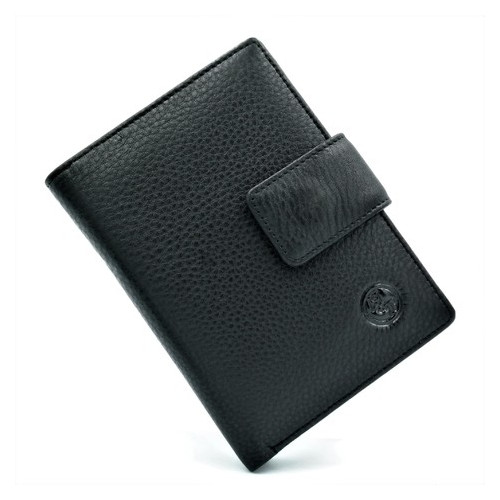 Чоловічий шкіряний гаманець HTLeather Чорного кольору 42-11 фото №3