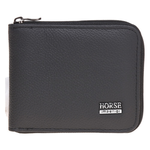 Чоловічий шкіряний гаманець Horse Imperial K1024-b чорний фото №1