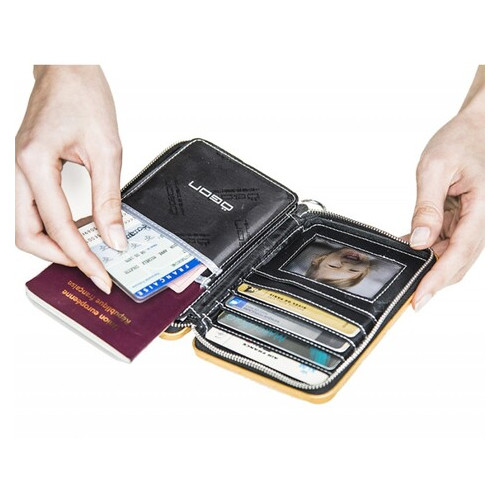 Гаманець на блискавці OGON Quilted passport, сріблястий фото №4