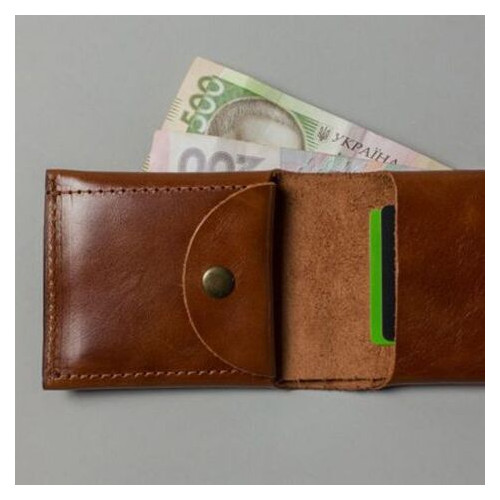 Шкіряний гаманець Mini з монетницею світло-коричневий The Wings (TW-CW-Mini-kon-ksr) фото №2