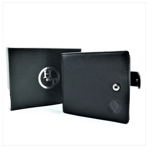 Чоловічий шкіряний гаманець Weatro 11 х 10 х 2,5 см Чорний wtro-408 фото №2