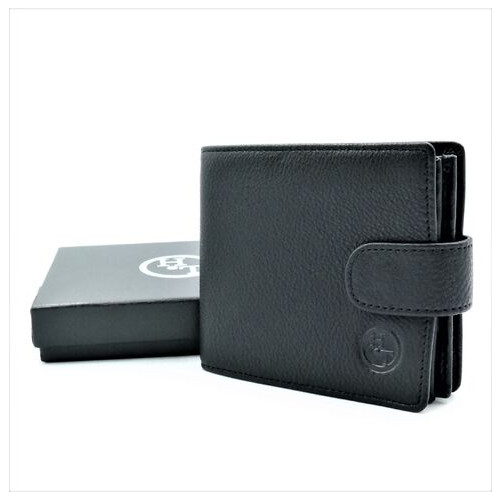 Чоловічий шкіряний гаманець Weatro 11 х 10 х 2,5 см Чорний wtro-408 фото №1