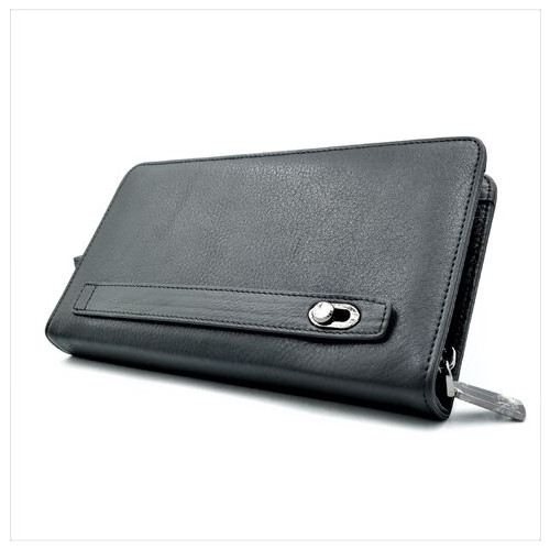 Чоловічий шкіряний клатч-гаманець Weatro 22,5 х 12,5 х 3 см Чорний wtro-212 фото №2