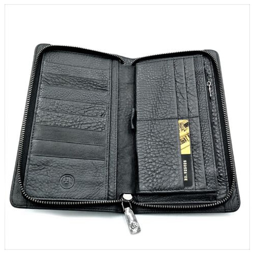 Чоловічий шкіряний клатч-гаманець Weatro 22,5 х 12,5 х 3 см Чорний wtro-212 фото №7