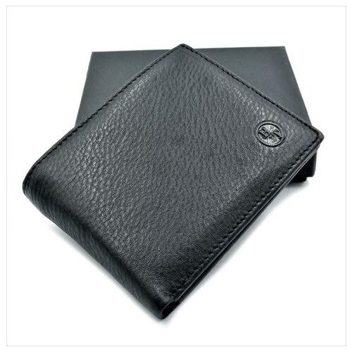 Чоловічий шкіряний гаманець-зажим Weatro 11 х 9 х 2,5 см Чорний wtro-168-24F фото №2
