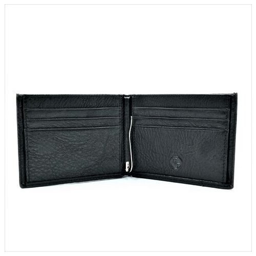 Чоловічий шкіряний гаманець-зажим Weatro 11 х 9 х 2,5 см Чорний wtro-168-24F фото №3