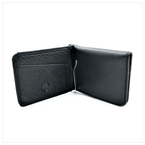 Чоловічий шкіряний гаманець-зажим Weatro 11 х 8 х 2 см Чорний wtro-168-27 фото №3
