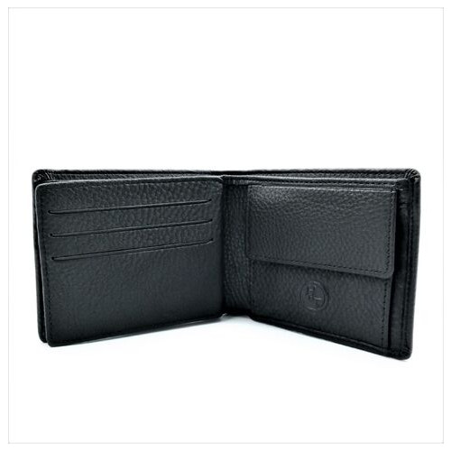 Чоловічий шкіряний гаманець Weatro 11 х 9 х 3 см Чорний wtro-1123 фото №5
