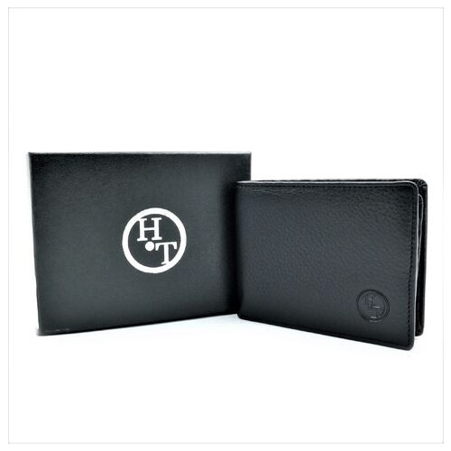 Чоловічий шкіряний гаманець Weatro 11 х 9 х 3 см Чорний wtro-1123 фото №3